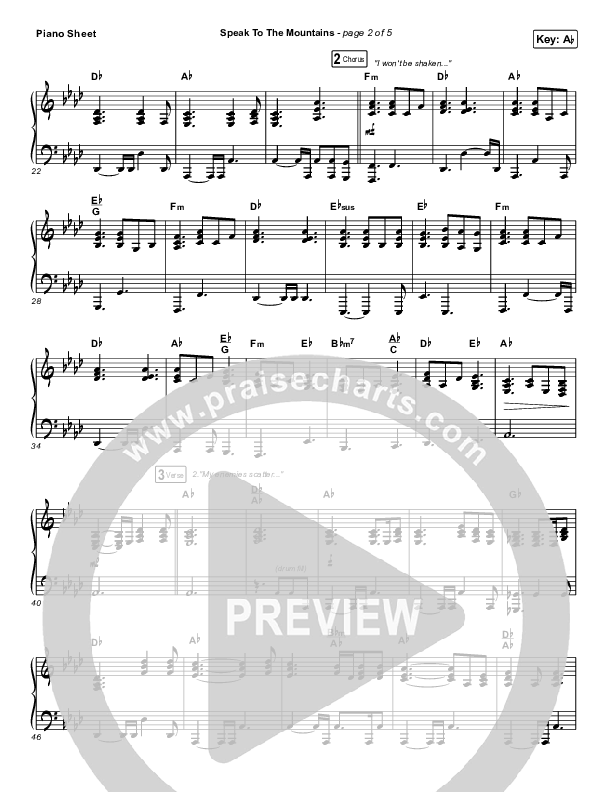 Speak To The Mountains Piano Sheet (Chris McClarney)