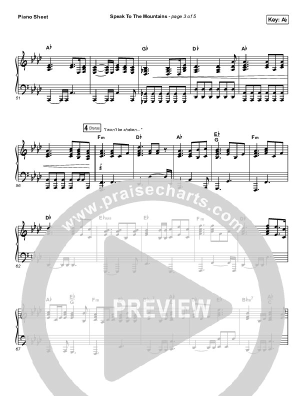 Speak To The Mountains Piano Sheet (Chris McClarney)
