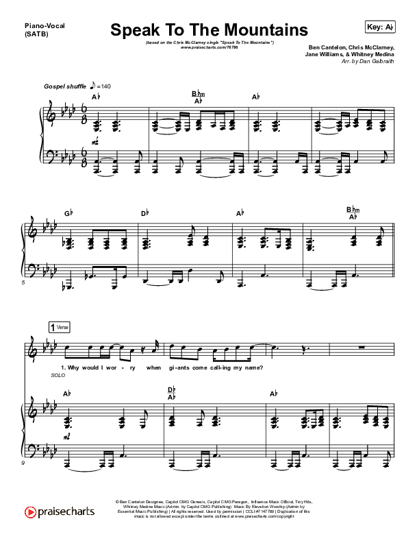 Speak To The Mountains Piano/Vocal (SATB) (Chris McClarney)