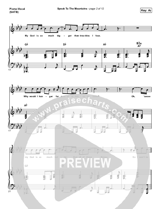 Speak To The Mountains Piano/Vocal Pack (Chris McClarney)