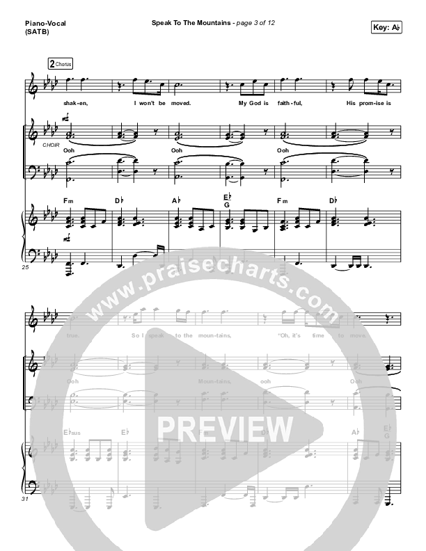 Speak To The Mountains Piano/Vocal (SATB) (Chris McClarney)