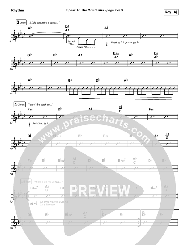 Speak To The Mountains Rhythm Chart (Chris McClarney)