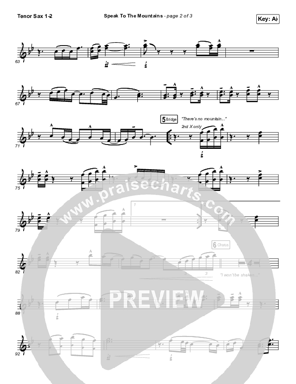 Speak To The Mountains Tenor Sax 1,2 (Chris McClarney)