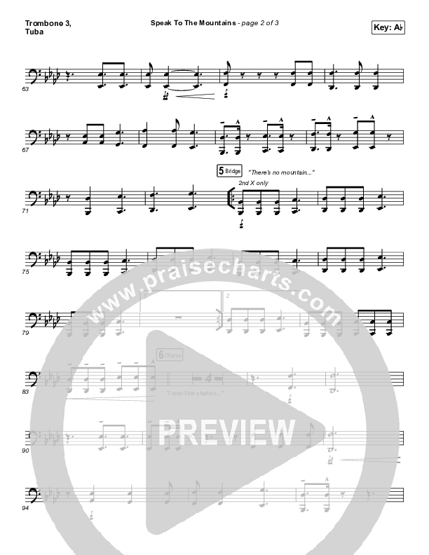 Speak To The Mountains Trombone 3/Tuba (Chris McClarney)