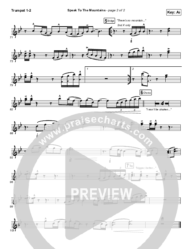 Speak To The Mountains Trumpet 1,2 (Chris McClarney)