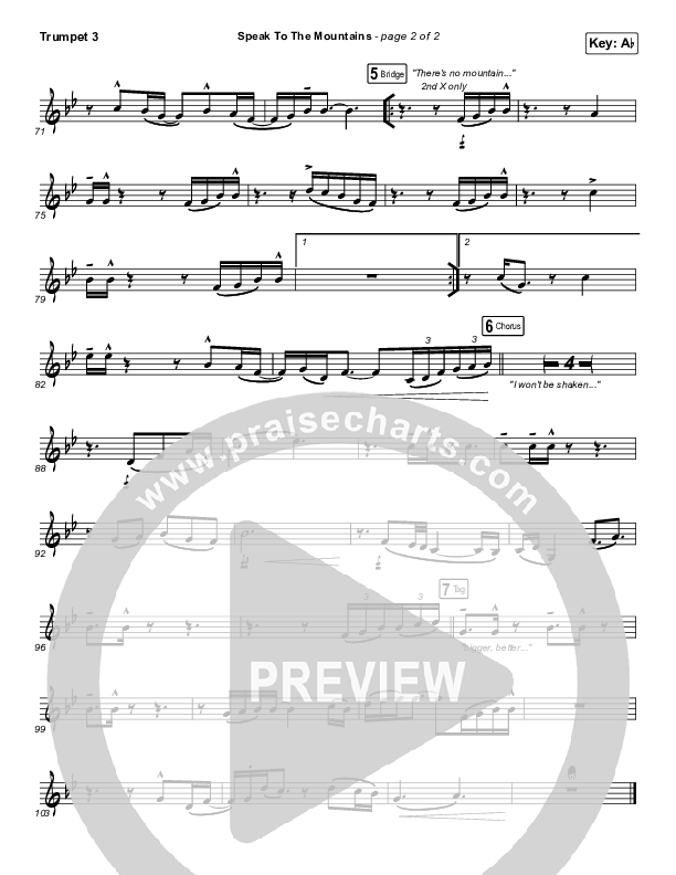 Speak To The Mountains Trumpet 3 (Chris McClarney)