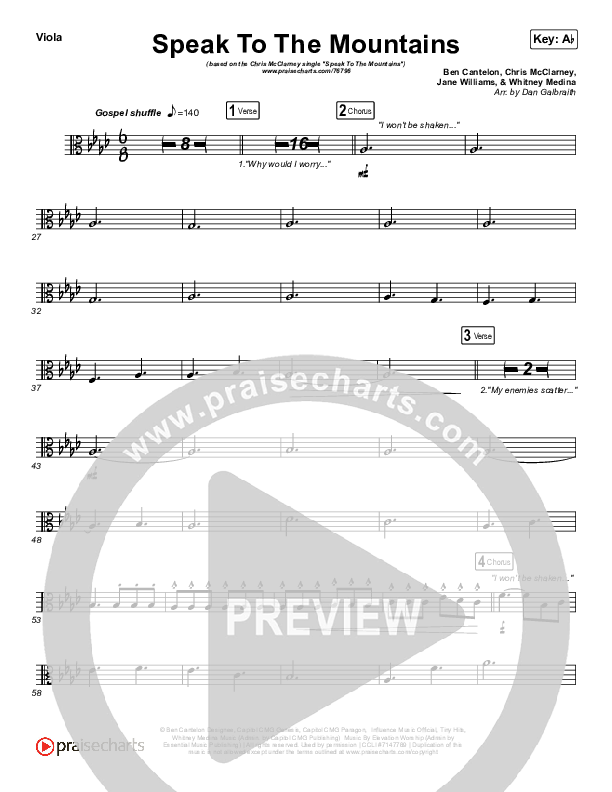 Speak To The Mountains Viola (Chris McClarney)