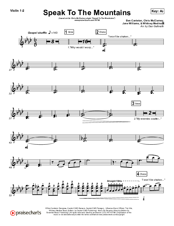 Speak To The Mountains Violin 1,2 (Chris McClarney)