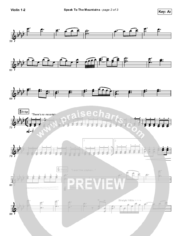 Speak To The Mountains Violin 1,2 (Chris McClarney)