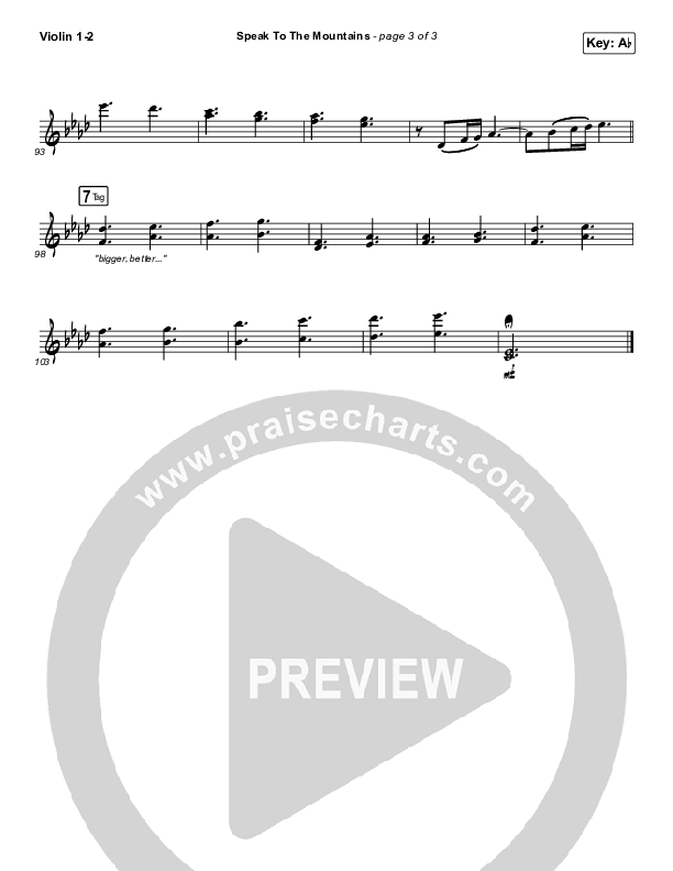 Speak To The Mountains Violin 1,2 (Chris McClarney)