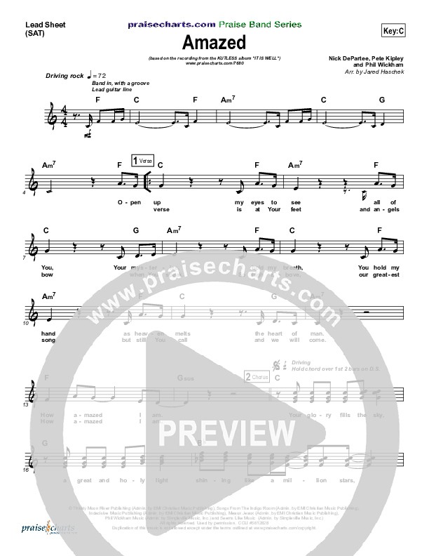 Amazed Lead (SAT) (Kutless)