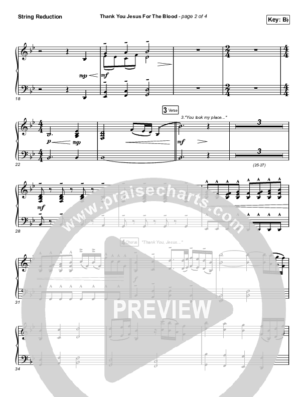 Thank You Jesus For The Blood (Choral Anthem SATB) String Reduction (Charity Gayle / Arr. Cliff Duren / Mason Brown)