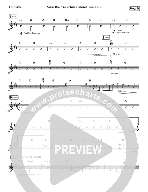 Agnus Dei / King Of Kings (Choral Anthem SATB) Acoustic Guitar (Hillsong Worship / Arr. Luke Gambill)