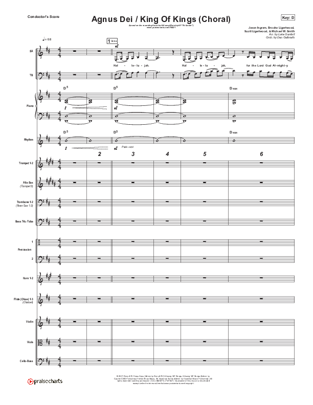 Agnus Dei / King Of Kings (Choral Anthem SATB) Orchestration (Hillsong Worship / Arr. Luke Gambill)