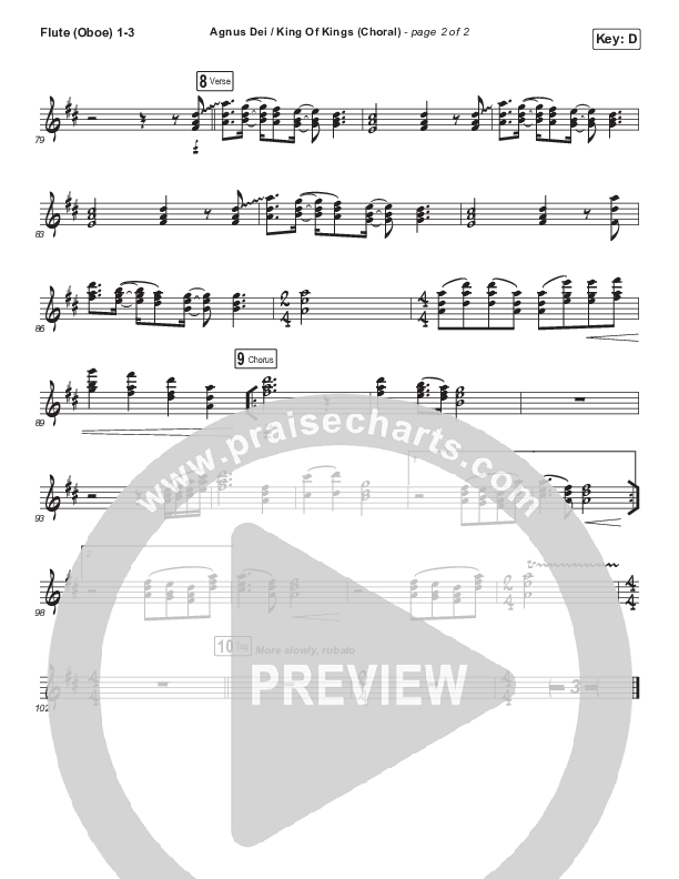 Agnus Dei / King Of Kings (Choral Anthem SATB) Flute/Oboe 1/2/3 (Hillsong Worship / Arr. Luke Gambill)