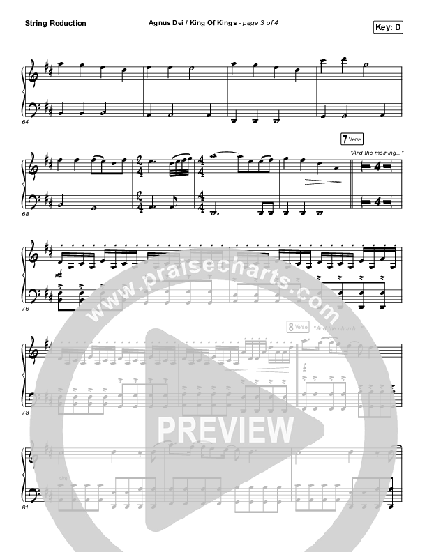 Agnus Dei / King Of Kings (Choral Anthem SATB) String Pack (Hillsong Worship / Arr. Luke Gambill)