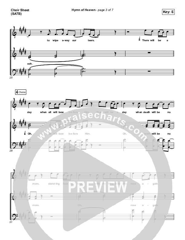 Hymn Of Heaven Vocal Sheet (SATB) (Phil Wickham)