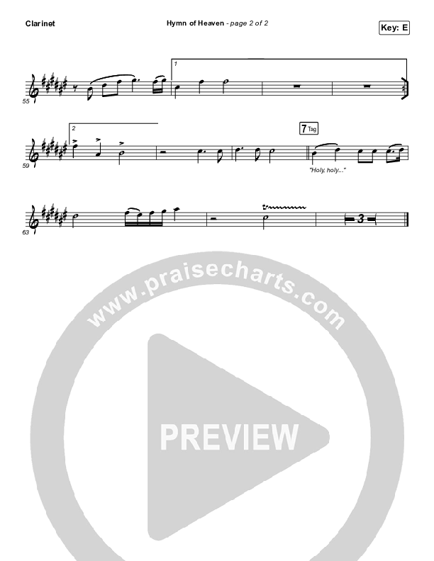 Hymn Of Heaven Clarinet 1,2 (Phil Wickham)