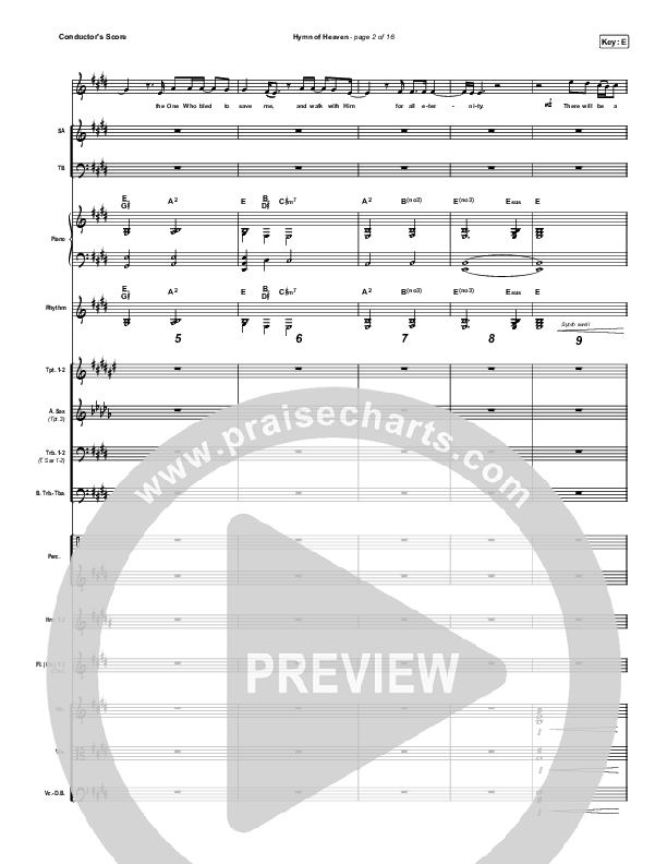 Hymn Of Heaven Conductor's Score (Phil Wickham)