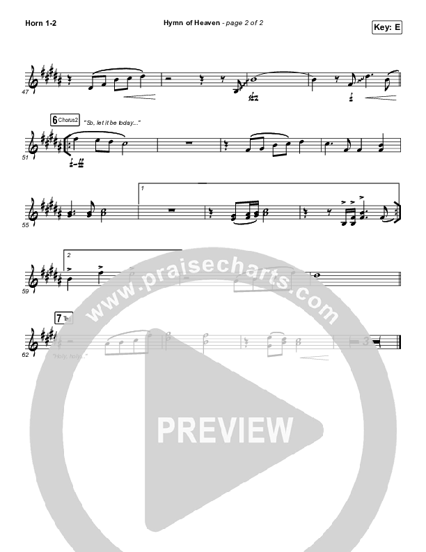 Hymn Of Heaven French Horn 1,2 (Phil Wickham)