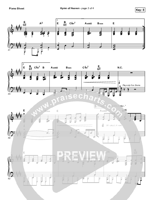Hymn Of Heaven Piano Sheet (Phil Wickham)