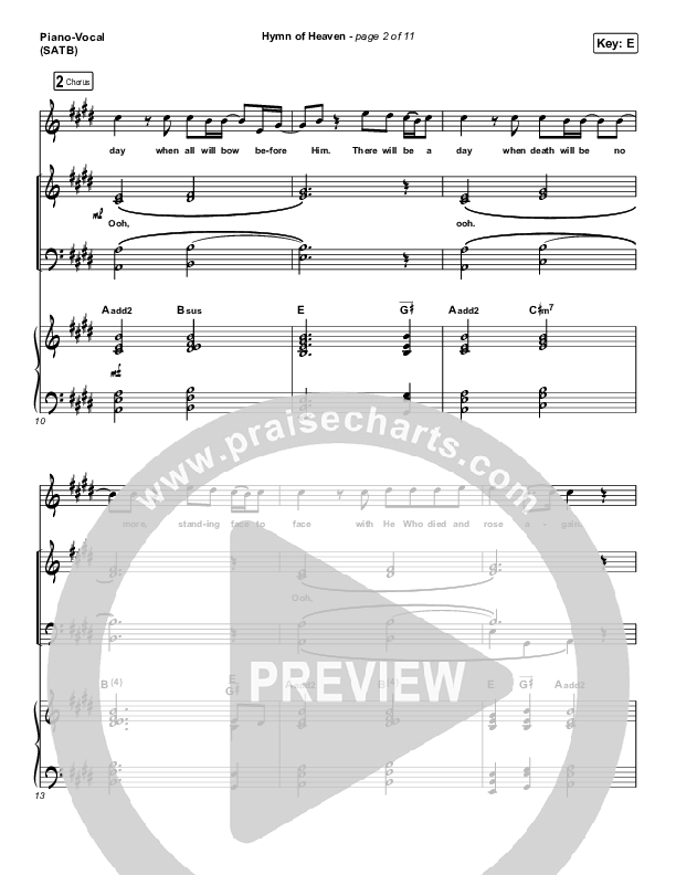Hymn Of Heaven Piano/Vocal & Lead (Phil Wickham)