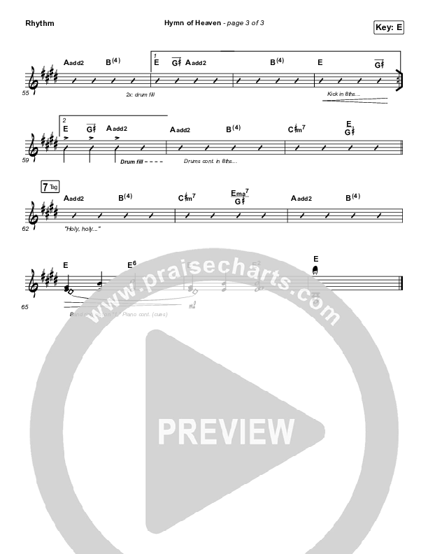 Hymn Of Heaven Rhythm Chart (Phil Wickham)