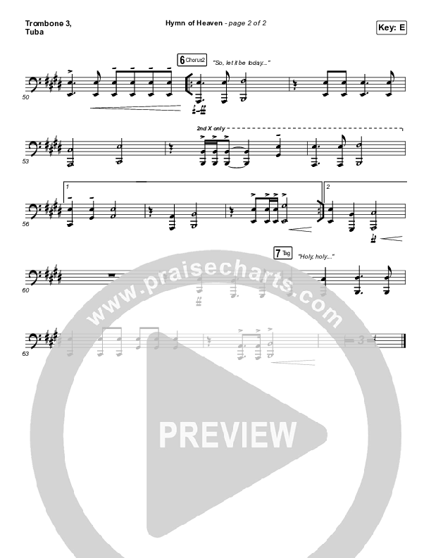 Hymn Of Heaven Trombone 3/Tuba (Phil Wickham)