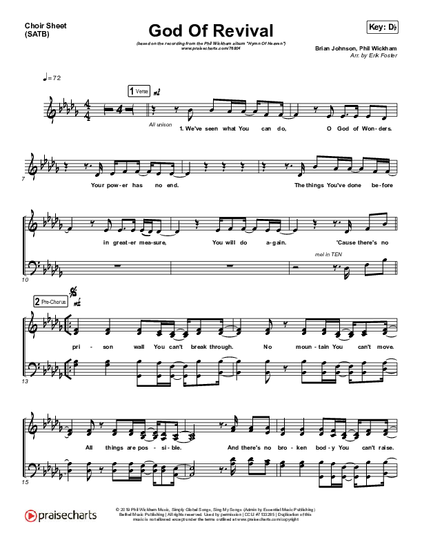 God Of Revival Choir Vocals (SATB) (Phil Wickham)
