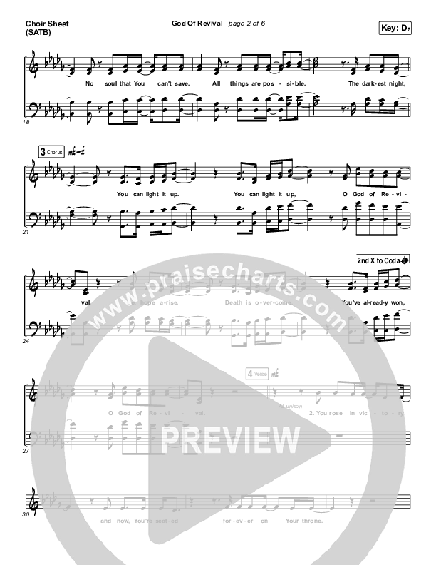 God Of Revival Choir Sheet (SATB) (Phil Wickham)