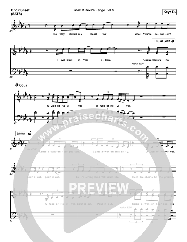God Of Revival Choir Sheet (SATB) (Phil Wickham)