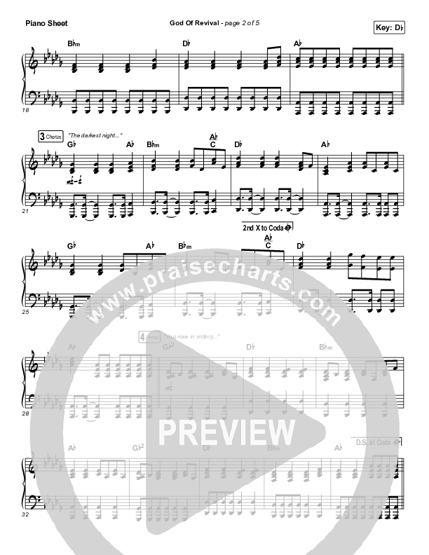 God Of Revival Piano Sheet (Phil Wickham)