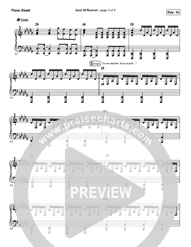 God Of Revival Piano Sheet (Phil Wickham)