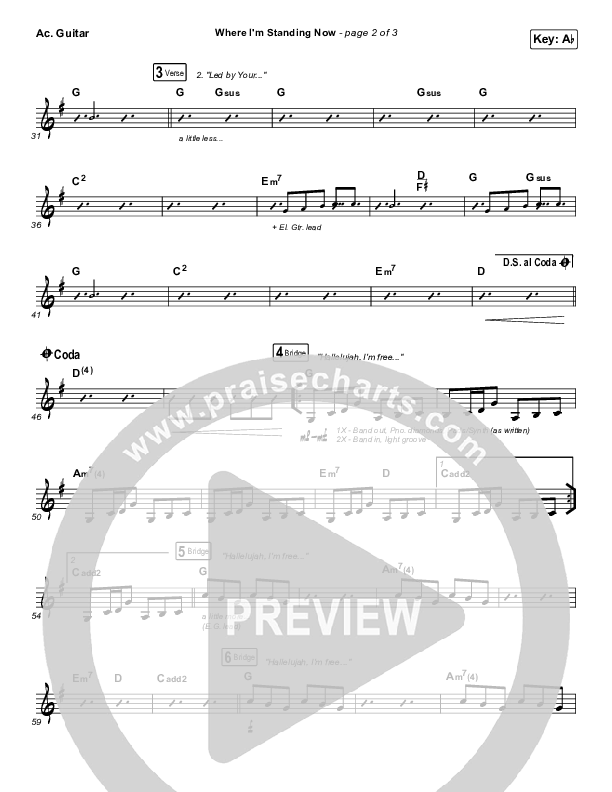 Where I'm Standing Now Acoustic Guitar (Phil Wickham / Brandon Lake)