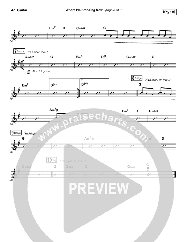 Where I'm Standing Now Acoustic Guitar (Phil Wickham / Brandon Lake)