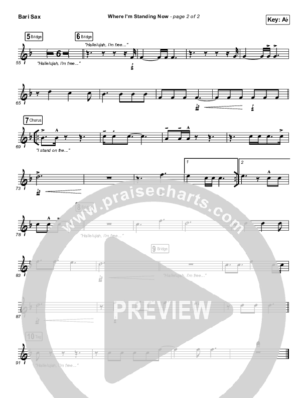 Where I'm Standing Now Bari Sax (Phil Wickham / Brandon Lake)