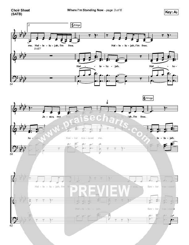 Where I'm Standing Now Choir Sheet (SATB) (Phil Wickham / Brandon Lake)