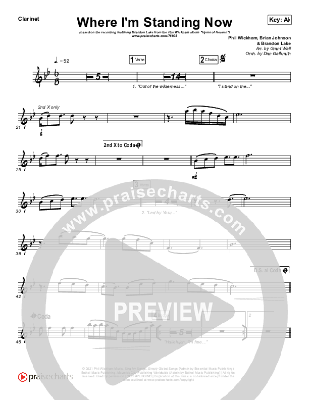 Where I'm Standing Now Wind Pack (Phil Wickham / Brandon Lake)