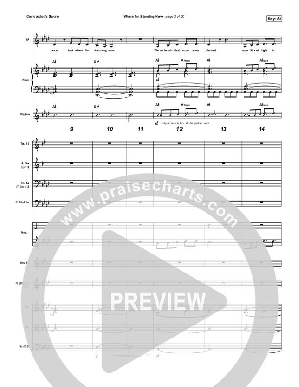 Where I'm Standing Now Conductor's Score (Phil Wickham / Brandon Lake)