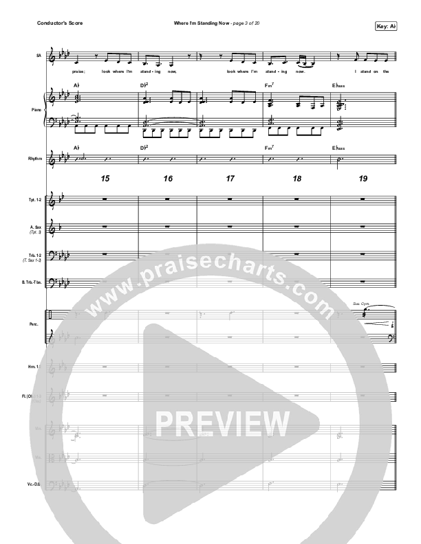 Where I'm Standing Now Conductor's Score (Phil Wickham / Brandon Lake)