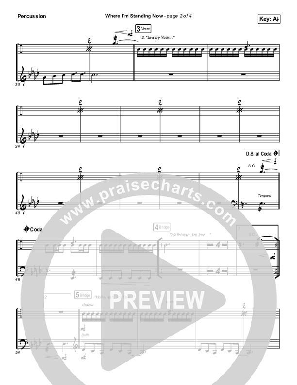 Where I'm Standing Now Percussion (Phil Wickham / Brandon Lake)