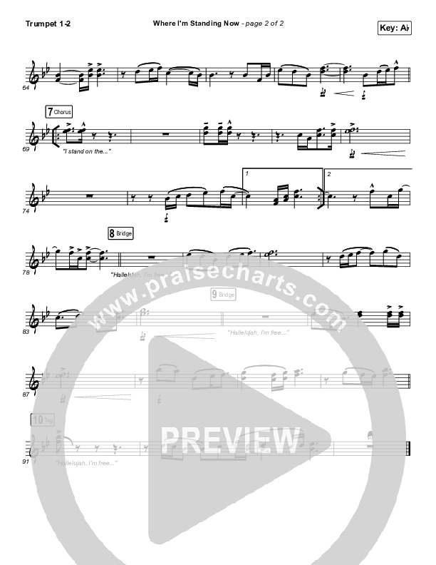 Where I'm Standing Now Trumpet 1,2 (Phil Wickham / Brandon Lake)