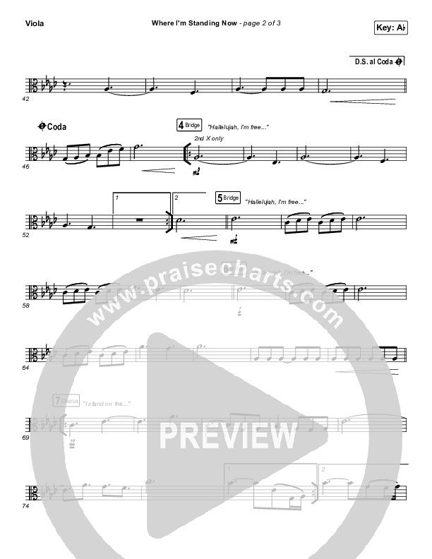 Where I'm Standing Now Viola (Phil Wickham / Brandon Lake)