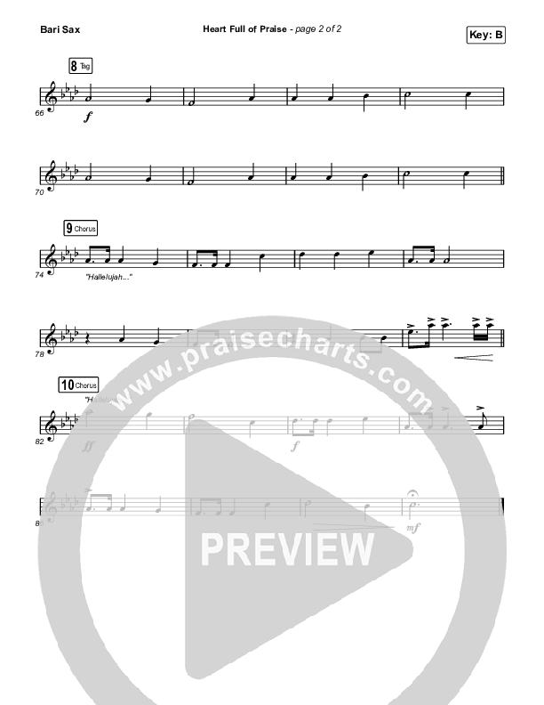 Heart Full Of Praise Bari Sax (Phil Wickham)