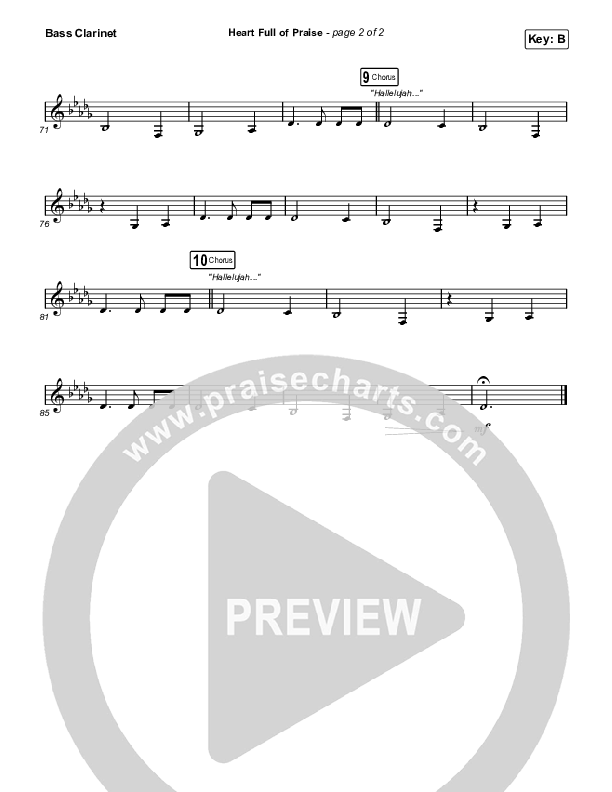 Heart Full Of Praise Bass Clarinet (Phil Wickham)