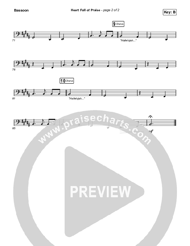 Heart Full Of Praise Bassoon (Phil Wickham)