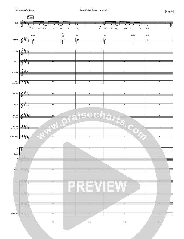 Heart Full Of Praise Conductor's Score (Phil Wickham)
