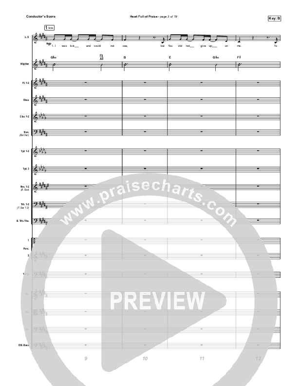 Heart Full Of Praise Conductor's Score (Phil Wickham)