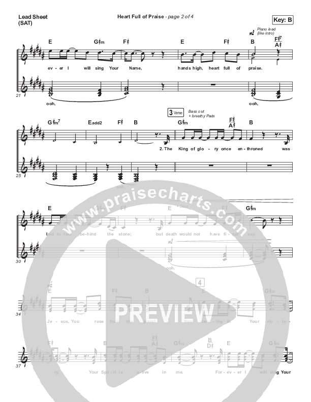 Heart Full Of Praise Lead & Piano/Vocal (Phil Wickham)