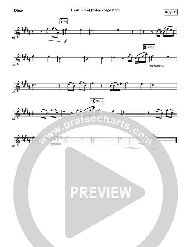 Heart Full Of Praise Oboe (Phil Wickham)